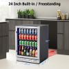 image24 Inch Wine and Beverage Fridge Wine Refrigerator Dual Zone Hold 20 Bottles and 78 CansBuiltIn or Freestanding Digital Touch Control24 Inch154 Cans