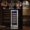 imageKalamera 12 Wine refrigerator 18 Bottle Builtin and Freestanding with Stainless Steel ampamp DoubleLayer Tempered Glass Door and Temperature Memory Function12 Inch Wine 18Bottles