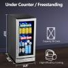 imageKalamera 15 Inch 94 Cans Beverage Cooler Refrigeratorfor Soda Beer Wine  Freestanding Beverage Fridge for Bedroom Office BarAdjustable Shelves ampamp Digital Temperature Display