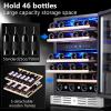 imageKalamera 24 inch Wine Cooler 37 Bottle  Dual Zone Builtin or Freestanding Fridge with Stainless Steel Reversible Glass Door for Home Kitchen or Office24InchDual Zone 46Bottles565Cuft