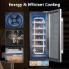 imageKalamera 24 inch Wine Cooler 37 Bottle  Dual Zone Builtin or Freestanding Fridge with Stainless Steel Reversible Glass Door for Home Kitchen or Office12Inch18bottles