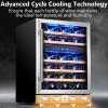 imageKalamera 24 inch Wine Cooler 37 Bottle  Dual Zone Builtin or Freestanding Fridge with Stainless Steel Reversible Glass Door for Home Kitchen or Office24InchDual Zone 46Bottles565Cuft