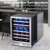imageKalamera 24 inch Wine Cooler 37 Bottle  Dual Zone Builtin or Freestanding Fridge with Stainless Steel Reversible Glass Door for Home Kitchen or Office24InchDual Zone 46Bottles565Cuft