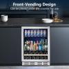 imageKalamera 24 inch Wine Cooler 37 Bottle  Dual Zone Builtin or Freestanding Fridge with Stainless Steel Reversible Glass Door for Home Kitchen or Office24 InchSingle Zone 16 Bottles120 Cans