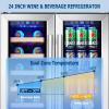 imageKalamera 24 inch Wine Cooler 37 Bottle  Dual Zone Builtin or Freestanding Fridge with Stainless Steel Reversible Glass Door for Home Kitchen or Office24 InchDual Zone 21 Bottles77 Cans