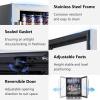 imageKalamera 24 inch Wine Cooler 37 Bottle  Dual Zone Builtin or Freestanding Fridge with Stainless Steel Reversible Glass Door for Home Kitchen or Office24 InchSingle Zone 16 Bottles120 Cans