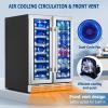imageKalamera 24 inch Wine Cooler 37 Bottle  Dual Zone Builtin or Freestanding Fridge with Stainless Steel Reversible Glass Door for Home Kitchen or Office24 InchDual Zone 21 Bottles77 Cans