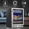imageKalamera 24 inch Wine Cooler 37 Bottle  Dual Zone Builtin or Freestanding Fridge with Stainless Steel Reversible Glass Door for Home Kitchen or Office24 InchSingle Zone 16 Bottles120 Cans