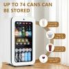imageKalamera Mini Beverage Refrigerator Freestanding 74 Cans Capacity Beverage Cooler for Soda Water Beer or Wine  For Kitchen or Bar with Whit Interior Light
