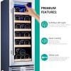 imageKalamera Mini Fridge 18 Bottle  12 inch Wine Cooler Refrigerator Builtin or Freestanding with Stainless Steel ampamp DoubleLayer Tempered Glass Door and Temperature Memory Function Wine Fridge