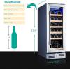 imageKalamera Mini Fridge 18 Bottle  12 inch Wine Cooler Refrigerator Builtin or Freestanding with Stainless Steel ampamp DoubleLayer Tempered Glass Door and Temperature Memory Function Wine Fridge
