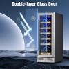 imageKalamera Mini Fridge Beverage and Wine Cooler Builtin or Freestanding  118 Cans ampamp 16 Bottles Capacity Wine Refrigerator CoolerMetal lic