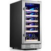 imageKalamera Mini Fridge Beverage and Wine Cooler Builtin or Freestanding  118 Cans ampamp 16 Bottles Capacity Wine Refrigerator CoolerMetal lic