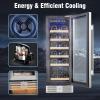 imageKalamera Mini Fridge Beverage and Wine Cooler Builtin or Freestanding  118 Cans ampamp 16 Bottles Capacity Wine Refrigerator CoolerMetallic