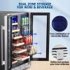 imageKalamera Mini Fridge Beverage and Wine Cooler Builtin or Freestanding  118 Cans ampamp 16 Bottles Capacity Wine Refrigerator CoolerSliver