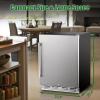 imageKalamera Mini Fridge Wine Cooler 24 Bottle Compressor Freestanding Wine Refrigerator  Single Zone with Stainless Steel Glass Door for Home Office Bar 41F to 64F Drink Fridge24 InchOutdoor door 154 Cans