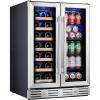 imageKalamera 12 Wine refrigerator 18 Bottle Builtin and Freestanding with Stainless Steel ampamp DoubleLayer Tempered Glass Door and Temperature Memory Function24Inch Wine fridge 20 Bottles78Cans