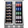 imageKalamera Mini Fridge Wine Cooler 24 Bottle Compressor Freestanding Wine Refrigerator  Single Zone with Stainless Steel Glass Door for Home Office Bar 41F to 64F Drink Fridge24Inch20Bottles78cans