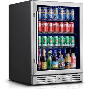 image24 Inch Wine and Beverage Fridge Wine Refrigerator Dual Zone Hold 20 Bottles and 78 CansBuiltIn or Freestanding Digital Touch Control24 Inch154 Cans