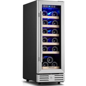 imageKalamera Mini Fridge Beverage and Wine Cooler Builtin or Freestanding  118 Cans ampamp 16 Bottles Capacity Wine Refrigerator CoolerMetallic