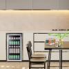 imageKalamera Mini Beverage Fridge Refrigerator 120 Cans Freestanding Drink Cooler  for Soda Water Beer or Wine with White LED LightCompact Black