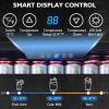 imageKalamera Mini Beverage Fridge Refrigerator 120 Cans Freestanding Drink Cooler  for Soda Water Beer or Wine with White LED LightStainless Steel