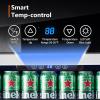 imageKalamera Mini Beverage Fridge Refrigerator 120 Cans Freestanding Drink Cooler  for Soda Water Beer or Wine with White LED LightStainless Steel