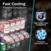 imageKalamera Mini Beverage Fridge Refrigerator 120 Cans Freestanding Drink Cooler  for Soda Water Beer or Wine with White LED LightStainless Steel Silver
