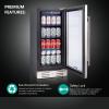 imageKalamera Mini Fridge 24 Inch Undercounter Beverage and Wine Cooler Refrigerator Builtin or Freestanding  118 Cans amp 15 Bottles Capacity with LED Light Glass DoorBLACK