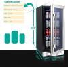 imageKalamera Mini Fridge 24 Inch Undercounter Beverage and Wine Cooler Refrigerator Builtin or Freestanding  118 Cans amp 15 Bottles Capacity with LED Light Glass DoorBLACK