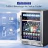 imageKalamera Mini Fridge 24 Inch Undercounter Beverage and Wine Cooler Refrigerator Builtin or Freestanding  118 Cans amp 15 Bottles Capacity with LED Light Glass DoorMetal Silver