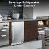 imageKalamera Mini Fridge 24 Inch Undercounter Beverage and Wine Cooler Refrigerator Builtin or Freestanding  118 Cans amp 15 Bottles Capacity with LED Light Glass DoorStainless Steel