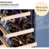imageKalamera Mini Fridge 24 Inch Undercounter Beverage and Wine Cooler Refrigerator Builtin or Freestanding  118 Cans amp 15 Bottles Capacity with LED Light Glass DoorSilver
