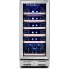 imageKalamera Mini Beverage Fridge Refrigerator 120 Cans Freestanding Drink Cooler  for Soda Water Beer or Wine with White LED LightSliver Metallic