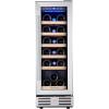 imageKalamera Mini Fridge 24 Inch Undercounter Beverage and Wine Cooler Refrigerator Builtin or Freestanding  118 Cans amp 15 Bottles Capacity with LED Light Glass DoorSilver