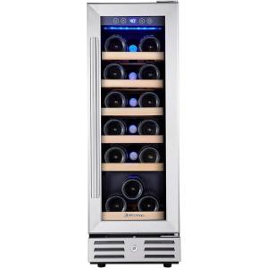 imageKalamera Mini Fridge 24 Inch Undercounter Beverage and Wine Cooler Refrigerator Builtin or Freestanding  118 Cans amp 15 Bottles Capacity with LED Light Glass DoorSilver